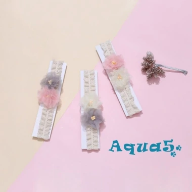 Aqua‑baby Băng Đô Ren Co Giãn - Mũ Nón Hoa Voan Dịu Êm cho Lễ Rửa Tội Trẻ Sơ Sinh