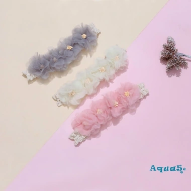 Aqua‑baby Băng Đô Ren Co Giãn - Mũ Nón Hoa Voan Dịu Êm cho Lễ Rửa Tội Trẻ Sơ Sinh