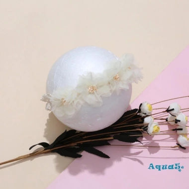 Aqua‑baby Băng Đô Ren Co Giãn - Mũ Nón Hoa Voan Dịu Êm cho Lễ Rửa Tội Trẻ Sơ Sinh