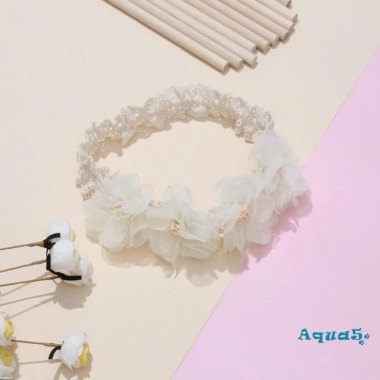 Aqua‑baby Băng Đô Ren Co Giãn - Mũ Nón Hoa Voan Dịu Êm cho Lễ Rửa Tội Trẻ Sơ Sinh