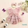 Aqua‑baby Bé gái 2 Bộ Trang Phục Mùa Hè Ruffle Không Tay, Thắt Nút Lưng, Áo Liền Quần và Băng Đô – 221.724₫ 2