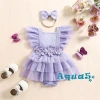 Aqua‑baby Bé gái 2 Bộ Trang Phục Mùa Hè Ruffle Không Tay, Thắt Nút Lưng, Áo Liền Quần và Băng Đô – 221.724₫ 3