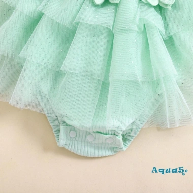 Aqua‑baby Bé gái 2 Bộ Trang Phục Mùa Hè Ruffle Không Tay, Thắt Nút Lưng, Áo Liền Quần và Băng Đô – 221.724₫