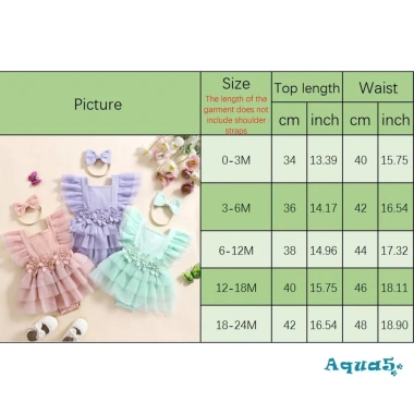 Aqua‑baby Bé gái 2 Bộ Trang Phục Mùa Hè Ruffle Không Tay, Thắt Nút Lưng, Áo Liền Quần và Băng Đô – 221.724₫