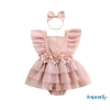 Aqua‑baby Bé gái 2 Bộ Trang Phục Mùa Hè Ruffle Không Tay, Thắt Nút Lưng, Áo Liền Quần và Băng Đô – 221.724₫ 10