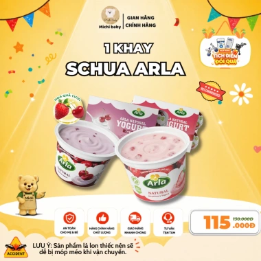 Arla Sữa Chua Vị Dâu và Cherry 100g - Hỗ Trợ Tiêu Hóa, Ít Calo, Thịt Quả Tươi, 6 Hộp MC916 135k