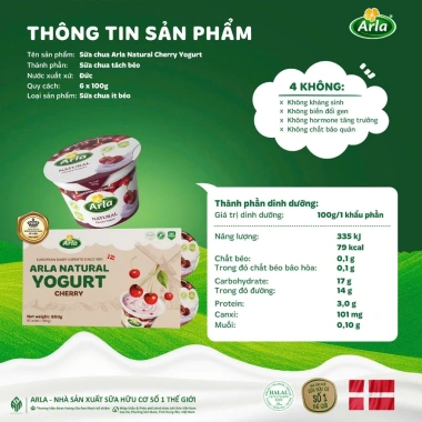 Arla Sữa Chua Vị Dâu và Cherry 100g - Hỗ Trợ Tiêu Hóa, Ít Calo, Thịt Quả Tươi, 6 Hộp MC916 135k 2 Arla Sữa Chua Vị Dâu và Cherry 100g - Hỗ Trợ Tiêu Hóa, Ít Calo, Thịt Quả Tươi, 6 Hộp MC916 135k 2