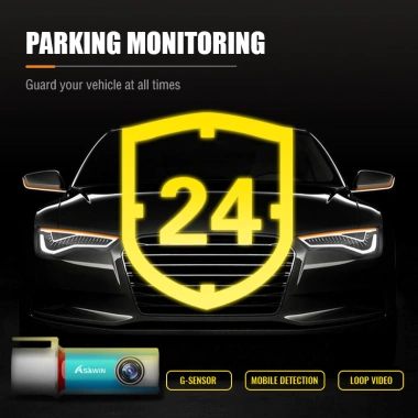 Asawin S35DW Dashcam WIFI 1.080P DVR Tự Động, App Điều Khiển, Tầm Nhìn Ban Đêm 3