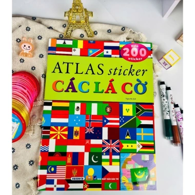 Atlas Sticker Các Lá Cờ - Sách Dán Thú Vị, Giá Ưu Đãi 63.200₫, Học Văn Hóa Quốc Gia