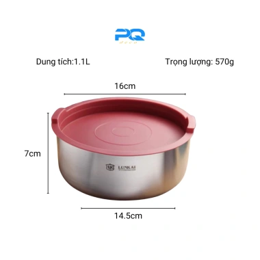 Âu trộn bột ướp thịt nướng inox 18/10 Lunkai - Tô thố salad có nắp silicon bảo quản tủ lạnh, giảm giá 299.000 VND 8 Âu trộn bột ướp thịt nướng inox 18/10 Lunkai - Tô thố salad có nắp silicon bảo quản tủ lạnh, giảm giá 299.000 VND 8
