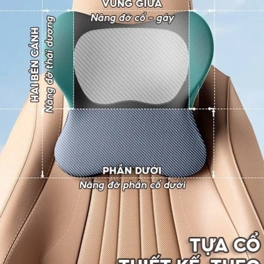 AutoX D Gối đầu & tựa lưng ô tô - Cao su non, cotton thoáng khí, giảm mỏi - 104.000₫