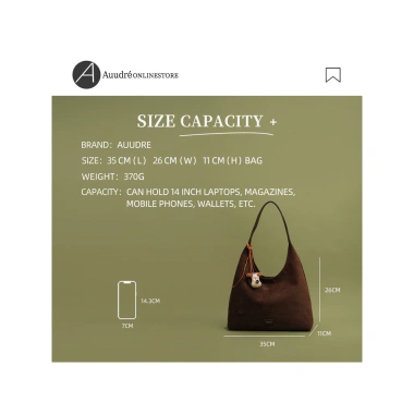 Auudre Retro Túi Tote Đeo Vai Bề Mặt Mềm, Dung Tích Lớn, Thu Đông - Giá 549.999₫