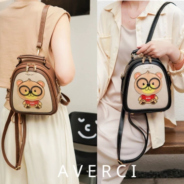 AVERCI Balo Nữ Hai Ngăn Khoá Đồng Đen Nâu Hình Gấu Beibaobao Dễ Thương 465.000₫