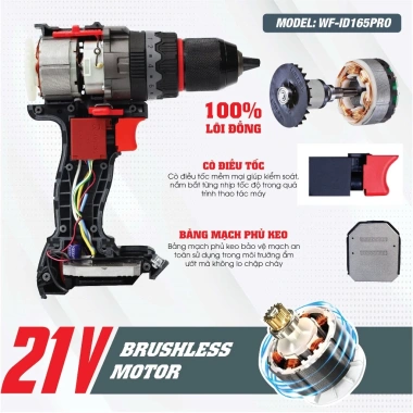 AVS Workfix WF-ID165PRO Máy Khoan Không Dây 165Nm, Tạo Xung, Antikickback, Giảm Rung - Giá Ưu Đãi 1.598.000đ 4