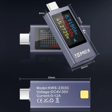 AWNGD KWS-2.303C: Màn hình LCD, máy kiểm tra điện áp Type-C, PD sạc, giá 259.820₫ 2 AWNGD KWS-2.303C: Màn hình LCD, máy kiểm tra điện áp Type-C, PD sạc, giá 259.820₫ 2