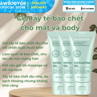 AWSOOYOR Gel Tẩy Tế Bào Chết Chlorella 50g - Da mịn, kiểm soát dầu, dịu nhẹ, giá 23.900₫