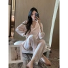 B28 Bộ Ngủ Lụa Dài Tay Tiểu Thư Cúc Ngọc Hồng Phương Linh Cao Cấp - 339.000đ 5