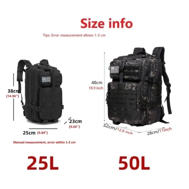 Ba lô 25L/50L chống nước - Đi bộ, câu cá, cắm trại, chắc chắn, chỉ 502.785₫ 2