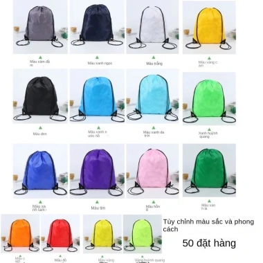 Ba lô bỏ túi dây rút vải Oxford, thể thao, dung tích lớn, nhẹ, chống thấm nước 7 Ba lô bỏ túi dây rút vải Oxford, thể thao, dung tích lớn, nhẹ, chống thấm nước 7