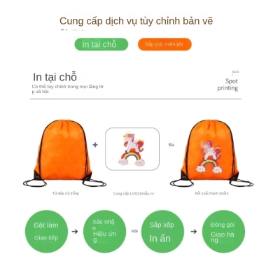 Ba lô bỏ túi dây rút vải Oxford, thể thao, dung tích lớn, nhẹ, chống thấm nước