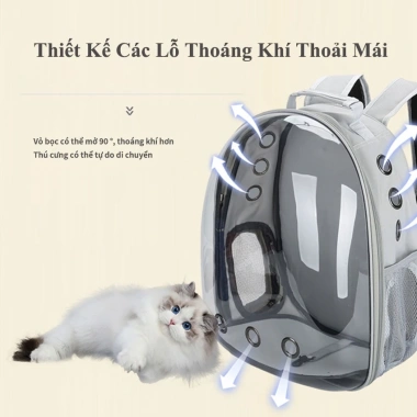 Ba Lô Chó Mèo TOUTOU Túi Phi Hành Gia Trong Suốt Thoáng Khí Dễ Mang An Toàn