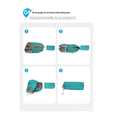 Ba lô chống nước thể thao, nhẹ gập gọn, phù hợp đi bộ đường dài & xe đạp 6