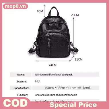 Ba lô da PU cổ điển MOP nữ: Túi đeo vai mini du lịch, đi học, chỉ 72.900₫