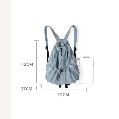 Ba lô dây rút vải bạt gọn nhẹ, sức chứa lớn, màu trơn chống trộm Giá 207.036₫