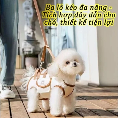 Ba Lô Địu Chó Mèo Thú Cưng Thoáng Khí Tiện Lợi 4 Trong 1 Túi Đeo Vai Vải Cao Cấp