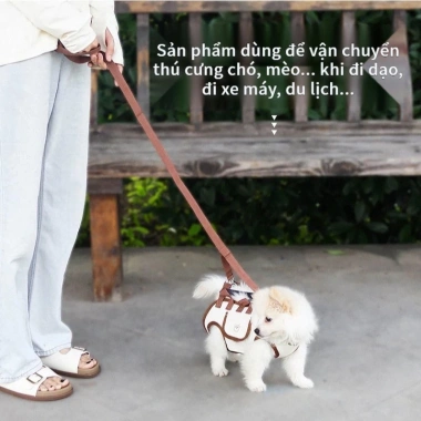 Ba Lô Địu Chó Mèo Thú Cưng Thoáng Khí Tiện Lợi 4 Trong 1 Túi Đeo Vai Vải Cao Cấp