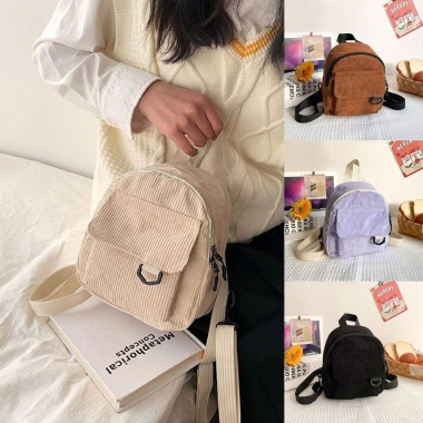 Ba Lô Du Lịch Mini Vải Nhung BOOCEAN - Thiết Kế Đơn Giản, Nhẹ, Giá 78.192 VND