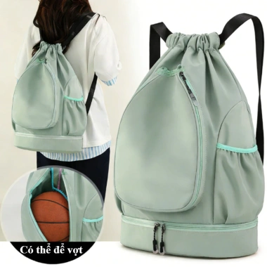 Ba lô đựng vợt thể thao nhẹ nylon - Túi tập gym dây rút, phù hợp cầu lông, chỉ 220k (Giá gốc 264k)