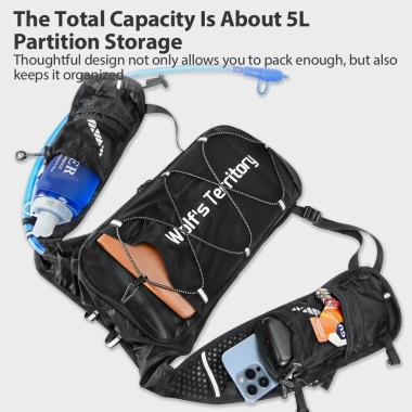 Ba lô dưỡng ẩm Newboler 5L cho xe đạp & chạy bộ – Bàng quang 2L, thoáng khí, thích hợp marathon, leo núi
