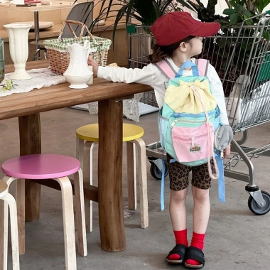Ba lô học sinh tiểu học thời trang dây rút, dây đeo, dung tích lớn cho bé trai - bé gái Mẫu Giáo 3.28