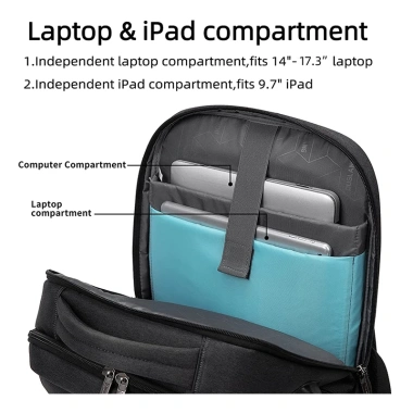 Ba lô laptop nam 17.3 inch dung lớn, cổng USB, chống thấm nước, chống mài mòn - Kinh doanh 5 Ba lô laptop nam 17.3 inch dung lớn, cổng USB, chống thấm nước, chống mài mòn - Kinh doanh 5