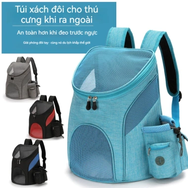 Ba lô mèo thoáng khí dung tích lớn, vải Oxford, dây đeo, túi bên hông, lót chống bẩn, chịu tải 5.5kg 642.876₫