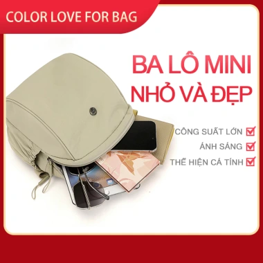 Ba lô Mini chống nước Tuslon – Đa năng 6 màu, nhiều túi, thiết kế Hàn Quốc dễ thương cho người đi làm 3
