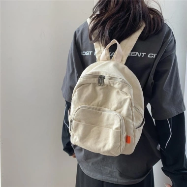 Ba lô mini nữ vải canvas phong cách Hàn Quốc, túi du lịch dây kéo màu trơn, giảm giá 229.716₫ 2