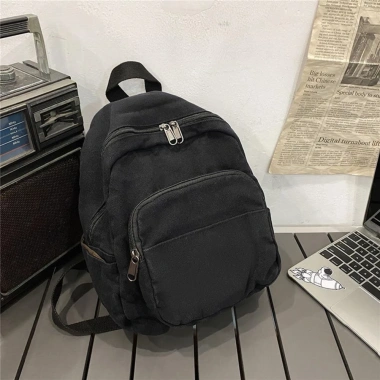 Ba lô mini nữ vải canvas phong cách Hàn Quốc, túi du lịch dây kéo màu trơn, giảm giá 229.716₫ 4