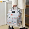 Ba lô MINLIA Mommy đa chức năng, dung tích lớn, chất liệu bền, túi cho con bú, thích hợp du lịch và ngoài trời