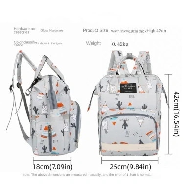 Ba lô MINLIA Mommy đa chức năng, dung tích lớn, chất liệu bền, túi cho con bú, thích hợp du lịch và ngoài trời