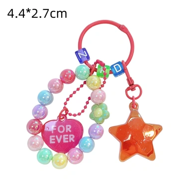 Ba lô móc khóa ngôi sao năm cánh đính cườm acrylic đa màu - Quà tặng treo, giao địa phương 50.250₫