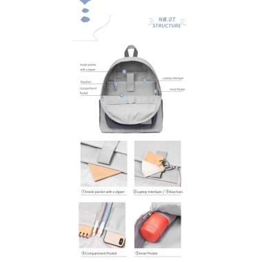 Ba lô Mr Ace Homme 2.163 Ash Blue - Sinh viên, túi laptop, 851.580₫