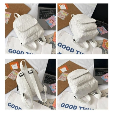 Ba lô nhỏ HOBBYIN Mini nhẹ màu trơn, vải nhung Dacron thời trang, du lịch - 122k