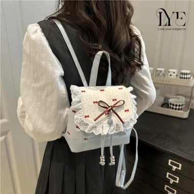 Ba Lô Nữ Mini Thời Trang Hàn Quốc Viền Ren Dễ Thương - Giá 167k giảm từ 213.760đ
