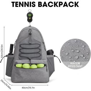 Ba Lô Tennis WANCGAI Dung Lượng Siêu Lớn, Chống Thấm, Túi Giày & Vợt Điều Chỉnh, Màu Trơn - 421.524 VND
