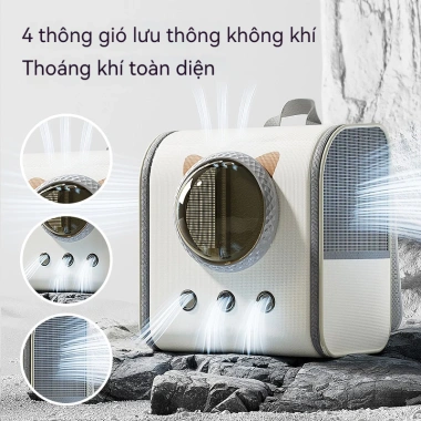 Ba lô thú cưng Moorpet trong suốt, thoáng khí, gập lại - Dùng cho mèo 10kg, chó 8kg, giảm còn 250k