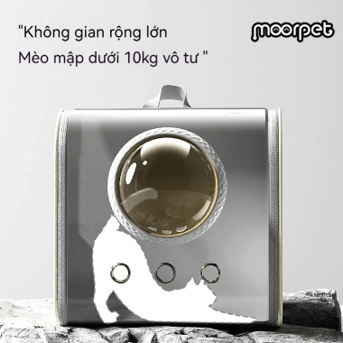 Ba lô thú cưng Moorpet trong suốt, thoáng khí, gập lại - Dùng cho mèo 10kg, chó 8kg, giảm còn 250k