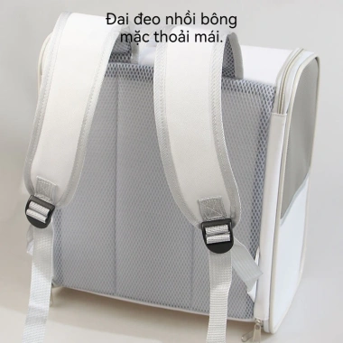 Ba lô thú cưng Moorpet trong suốt, thoáng khí, gập lại - Dùng cho mèo 10kg, chó 8kg, giảm còn 250k