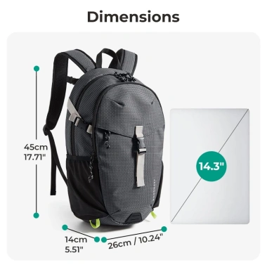 Ba lô TÚISMART chống thấm 14.3 inch laptop nhẹ nhân quả - Daypack du lịch, thể thao, công việc, giá ưu đãi 859k 4